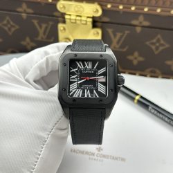 Đồng Hồ Cartier Santos Replica 11 Màu Đen Máy Cơ Tự Động 51.1x41 (2)