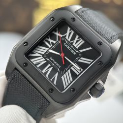 Đồng Hồ Cartier Santos Replica 11 Màu Đen Máy Cơ Tự Động 51.1x41 (2)