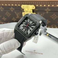 Đồng Hồ Cartier Santos Replica 11 Màu Đen Máy Cơ Tự Động 51.1x41 (2)