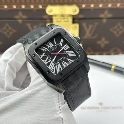 Đồng Hồ Cartier Santos Replica 11 Màu Đen Máy Cơ Tự Động 51.1x41 (2)
