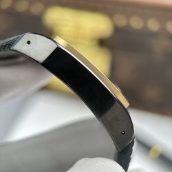 Đồng Hồ Cartier Santos Replica Cao Cấp Mặt Đen Viền Vàng Máy Cơ Tự Động 51.1×41 (2)