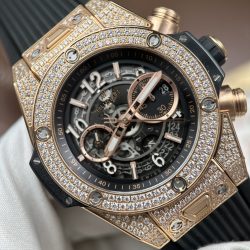 Đồng Hồ Hublot Big Bang Unico King Gold Replica 11 Đính Full Đá Máy Cơ Thuỵ Sỹ 45mm (2)