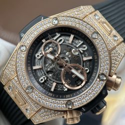 Đồng Hồ Hublot Big Bang Unico King Gold Replica 11 Đính Full Đá Máy Cơ Thuỵ Sỹ 45mm (2)