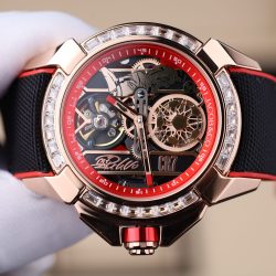 Đồng Hồ Jacob & Co Replica 11 CR7 Epic X Flight Of CR7 Màu Đỏ Viền Đính Đá Baguette 44mm (2)