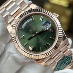 Đồng Hồ Nam Rolex Day-Date Chế Tác Mặt Xanh Lá Cây Bộ Máy Calibre 3255 Nhà Máy RC 40mm (2)