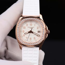 Đồng Hồ Nữ Patek Philippe Aquanaut 5067 Chế Tác Bọc Vàng Thật Viền Đính Moissanite 35 (2)