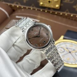 Đồng Hồ Omega De Ville Prestige Chế Tác Mặt Khảm Xà Cừ Nâu Máy Cơ Thuỵ Sỹ 34mm (2)