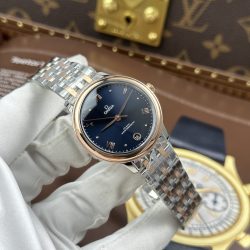 Đồng Hồ Omega De Ville Prestige Rep 11 Nữ Mặt Số Màu Xanh Dương Máy Cơ Thuỵ Sỹ 34mm (2)