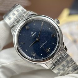Đồng Hồ Omega De Ville Prestige Rep Cao Cấp Mặt Số Màu Xanh Dương Máy Cơ Thuỵ Sỹ 34mm (2)