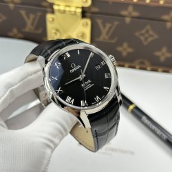 Đồng Hồ Omega Replica 11 De Ville Co-Axial Chronometer 8500 Mặt Đen Dây Da 41mm (2)