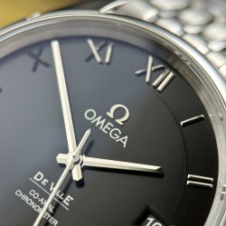 Đồng Hồ Omega Replica 11 De Ville Co-Axial Chronometer 8500 Mặt Đen Dây Da 41mm (2)
