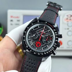 Đồng Hồ Omega Replica 11 Speedmaster Dark Side of the Moon Vỏ Gốm Đen Dây Da 44mm (1)