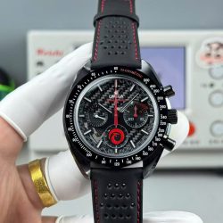 Đồng Hồ Omega Replica 11 Speedmaster Dark Side of the Moon Vỏ Gốm Đen Dây Da 44mm (1)