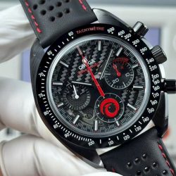 Đồng Hồ Omega Replica 11 Speedmaster Dark Side of the Moon Vỏ Gốm Đen Dây Da 44mm (1)