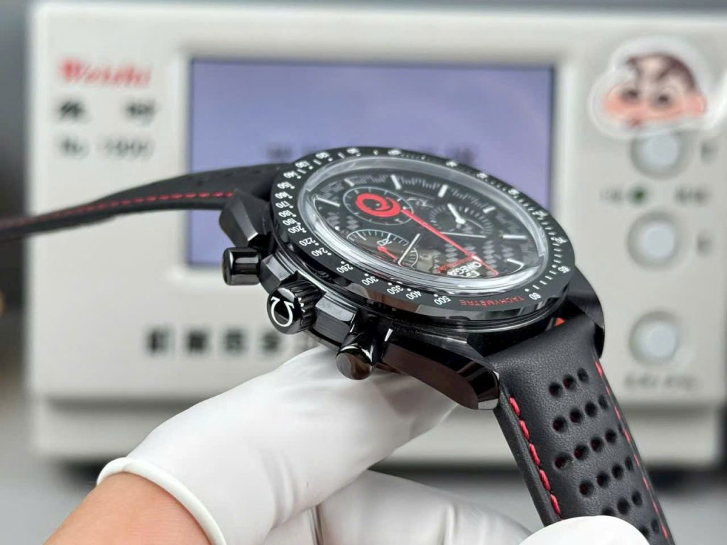 Đồng Hồ Omega Replica 11 Speedmaster Dark Side of the Moon Vỏ Gốm Đen Dây Da 44mm (1)