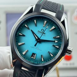 Đồng Hồ Omega Seamaster Co-Axial Replica 11 Mặt Xanh Lục Lam Dây Cao Su Xưởng VS 41mm (2)