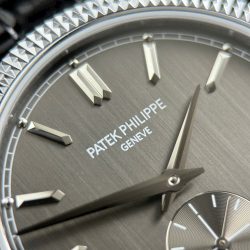 Đồng Hồ Patek Philippe Calatrava 6119 Rep Cao Cấp Mặt Xám Dây Da Màu Đen 39mm (2)