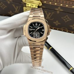 Đồng Hồ Patek Philippe Nautilus 5980 Replica 11 Mặt Đen Vỏ Mạ Vàng Hồng 40mm (2)