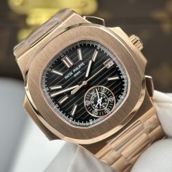 Đồng Hồ Patek Philippe Nautilus 5980 Replica 11 Mặt Đen Vỏ Mạ Vàng Hồng 40mm (2)