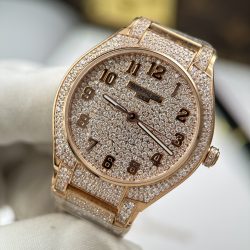 Đồng Hồ Patek Philippe Twenty 4 7300 Chế Tác Vỏ Mạ Vàng Hồng Đính Full Đá 36mm (2)