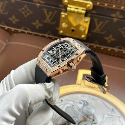 Đồng Hồ Richard Mille RM67-01 Chế Tác Mạ Vàng Hồng Đính Full Kim Cương Moissanite 38.7×47 (2)