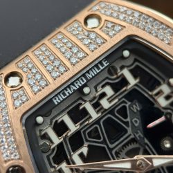 Đồng Hồ Richard Mille RM67-01 Chế Tác Mạ Vàng Hồng Đính Full Kim Cương Moissanite 38.7×47 (2)