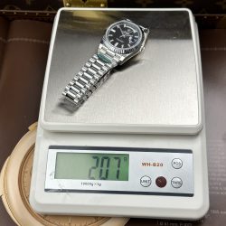 Đồng Hồ Rolex Day-Date Chế Tác Mặt Đen Cọc Số Đá Baguette Bộ Chuyển Động Calibre 3255 Xưởng RC 40mm (2)