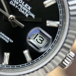 Đồng Hồ Rolex Day-Date Chế Tác Mặt Đen Cọc Số Đá Baguette Bộ Chuyển Động Calibre 3255 Xưởng RC 40mm (2)