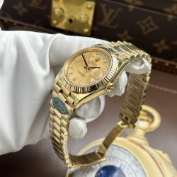 Đồng Hồ Rolex Day-Date Chế Tác Mặt Vàng Champagne Máy Calibre 3255 Super Clone Nhà Máy RC 40mm (2)