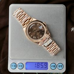 Đồng Hồ Rolex Day-Date Mạ Vàng Hồng Replica 1 1 Nặng 186 Grams Nhà Máy QF 40mm (1)