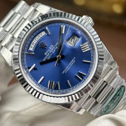 Đồng Hồ Rolex Day-Date Mặt Xanh Dương Replica 11 Nặng 212 Gram Bộ Chuyển Động Calibre 3255 Nhà Máy RC 40mm (2)