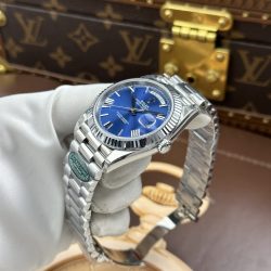 Đồng Hồ Rolex Day-Date Mặt Xanh Dương Replica 11 Nặng 212 Gram Bộ Chuyển Động Calibre 3255 Nhà Máy RC 40mm (2)
