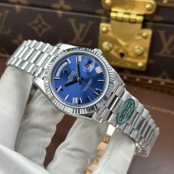 Đồng Hồ Rolex Day-Date Mặt Xanh Dương Replica 11 Nặng 212 Gram Bộ Chuyển Động Calibre 3255 Nhà Máy RC 40mm (2)