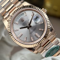 Đồng Hồ Rolex Day-Date Nam Chế Tác Mặt Bạc Bộ Chuyển Động Calibre 3255 Nhà Máy RC 40mm (2)
