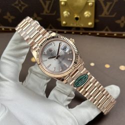 Đồng Hồ Rolex Day-Date Nam Chế Tác Mặt Bạc Bộ Chuyển Động Calibre 3255 Nhà Máy RC 40mm (2)