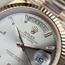 Đồng Hồ Rolex Day-Date Nam Chế Tác Mặt Bạc Bộ Chuyển Động Calibre 3255 Nhà Máy RC 40mm (2)