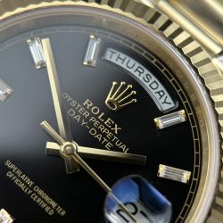 Đồng Hồ Rolex Day-Date Nam Chế Tác Mặt Đen Máy Calibre 3255 Super Clone Nhà Máy RC 40mm (2)