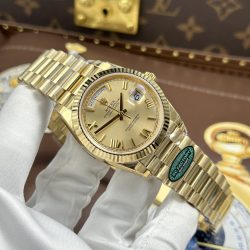 Đồng Hồ Rolex Day-Date Rep 11 Mặt Vàng Champagne Trọng Lượng 212 Gram Chuẩn Auth RCF 40mm (2)