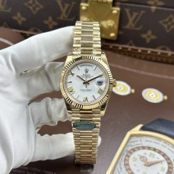 Đồng Hồ Rolex Day-Date Replica 11 Mặt Trắng Sứ Máy Calibre 3255 Super Clone Nhà Máy RC 40mm (10)