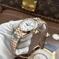 Đồng Hồ Rolex Day-Date Replica 11 Mặt Trắng Sứ Trọng Lượng 212 Gram Chuẩn Auth Nhà Máy RC 40mm (2)