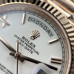 Đồng Hồ Rolex Day-Date Replica 11 Mặt Trắng Sứ Trọng Lượng 212 Gram Chuẩn Auth Nhà Máy RC 40mm (2)
