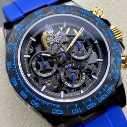 Đồng Hồ Rolex Daytona By Blaken Chế Tác Mặt Lộ Cơ Dây Cao Su Màu Xanh Dương 40mm (2)