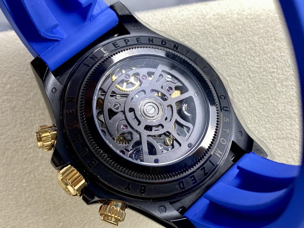 Đồng Hồ Rolex Daytona By Blaken Chế Tác Mặt Lộ Cơ Dây Cao Su Màu Xanh Dương 40mm (2)