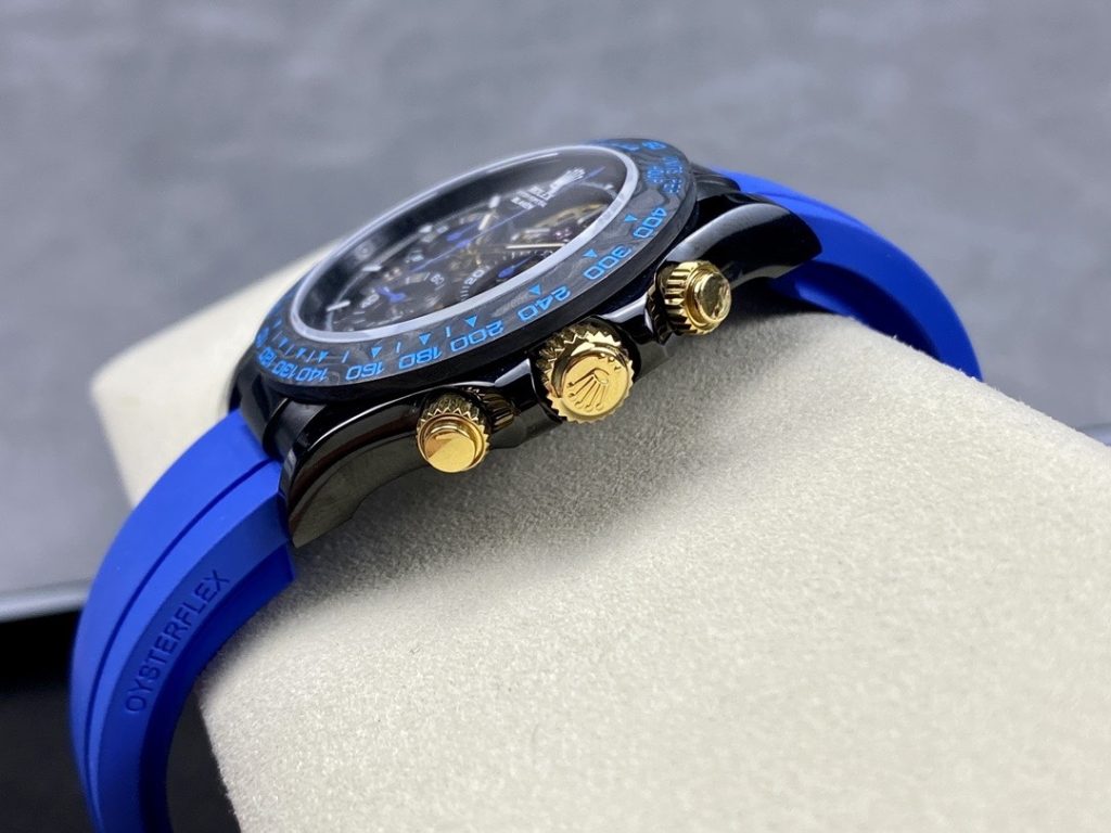 Đồng Hồ Rolex Daytona By Blaken Chế Tác Mặt Lộ Cơ Dây Cao Su Màu Xanh Dương 40mm (2)