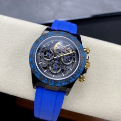 Đồng Hồ Rolex Daytona By Blaken Chế Tác Mặt Lộ Cơ Dây Cao Su Màu Xanh Dương 40mm (2)