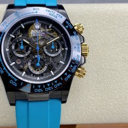Đồng Hồ Rolex Daytona By Blaken Rep 11 Mặt Lộ Cơ Dây Cao Su Màu Xanh Lam 40mm (2)