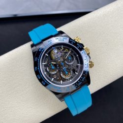 Đồng Hồ Rolex Daytona By Blaken Rep 11 Mặt Lộ Cơ Dây Cao Su Màu Xanh Lam 40mm (2)