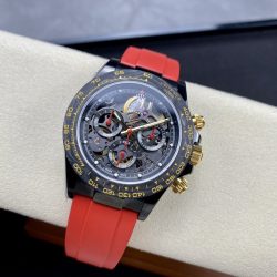 Đồng Hồ Rolex Daytona By Blaken Rep Cao Cấp Mặt Lộ Cơ Dây Cao Su Màu Đỏ 40mm (2)