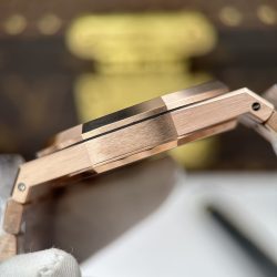 Đồng Hồ Audemars Piguet Rep 11 Royal Oak Openworked Frosted 15412 Mạ Vàng Hồng Viền Đính Đá Baguette 41mm (3)