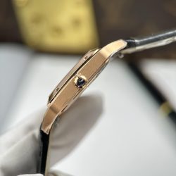 Đồng Hồ Cartier Replica 11 Santos Dumont Mặt Trắng Bạc Vỏ Mạ Vàng Hồng 43.5x31 (2)